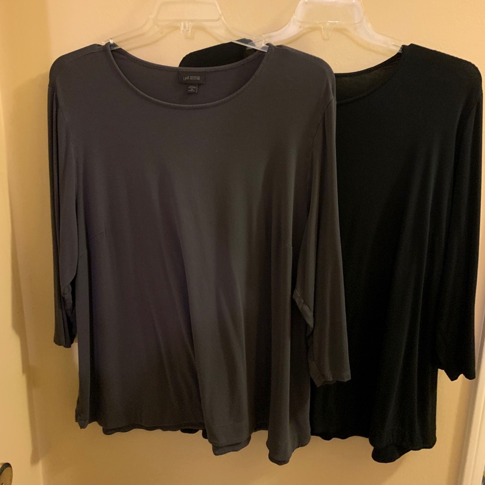 BUNDLE - Two J Jill Crew-Neck Ballet-Sleeve tops